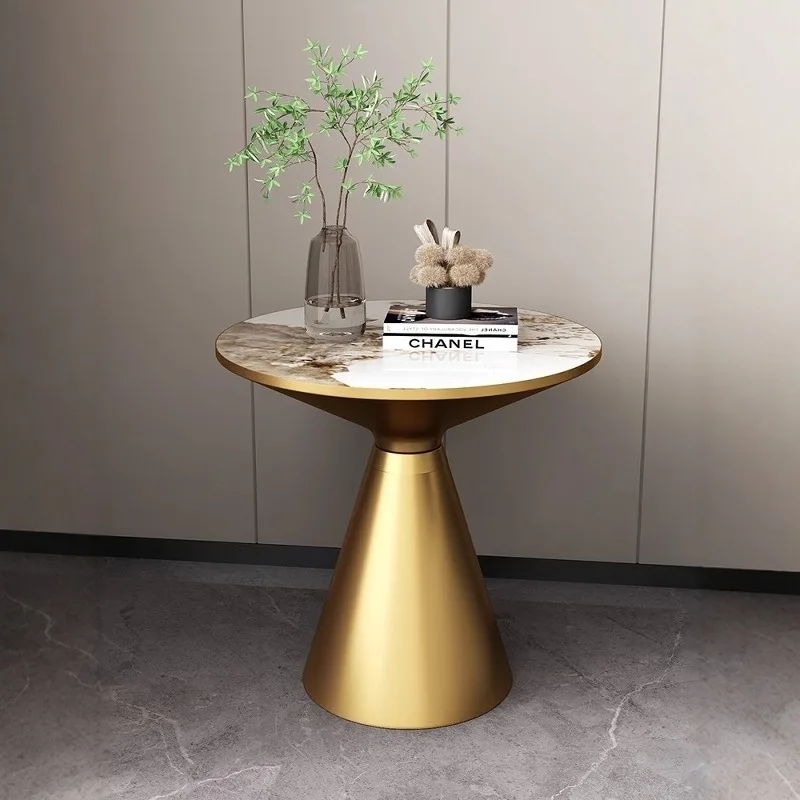 طاولة جانبية إبداعية من أردواز الشمال، طاولة زاوية صغيرة مستديرة وبسيطة لغرفة المعيشة والقهوة الحديثة #3