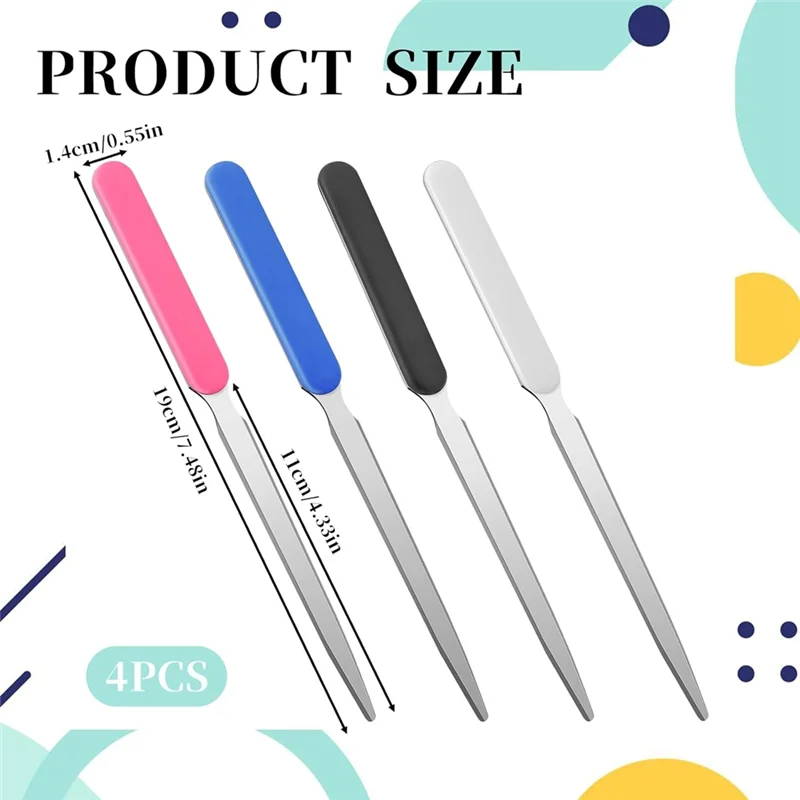 AED5-4 Pieces Letter Opener Knife Stainless Steel Envelope Opener Knife For Opening Envelopes, Parcel, Boxes