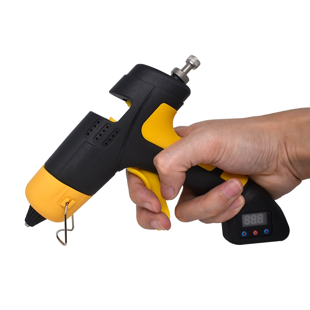 60w Cordless Lithium Battery Hot Melt Glue Gun Digital Display Temperature Adjustable Use 7mm Glue Stick Wireless Repair Tool