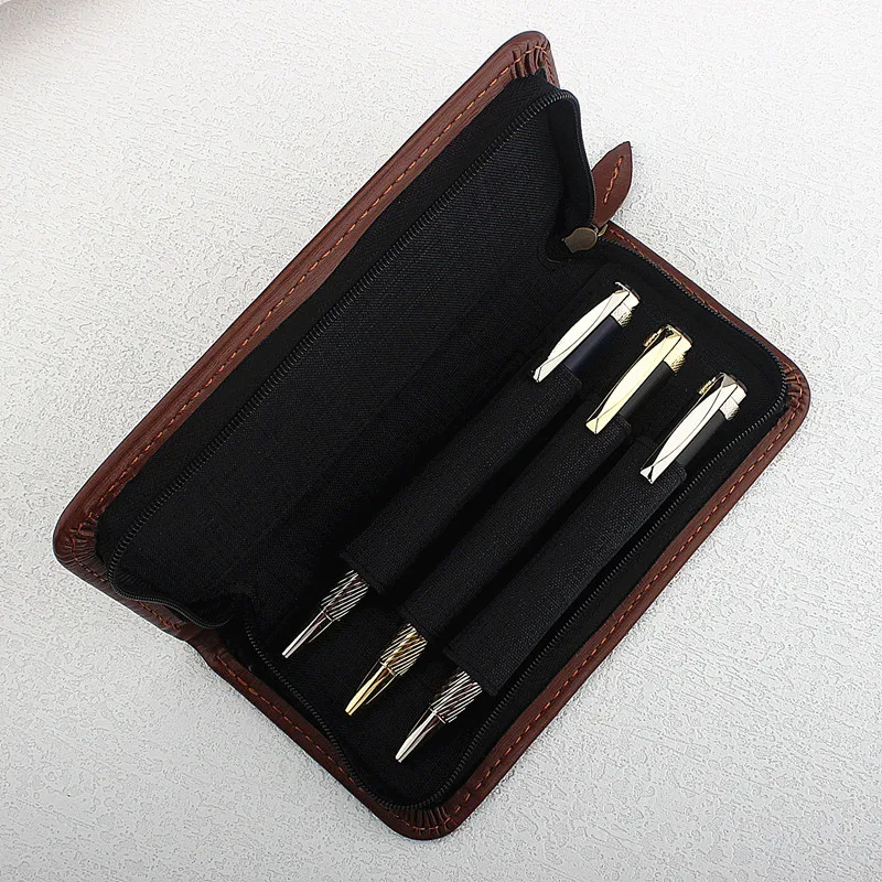 1+3 Pcs/Set Luxury Metal Ballpoint Pen With Refills For School Office Blue Writing Ballpen Stationery Supplies Pens