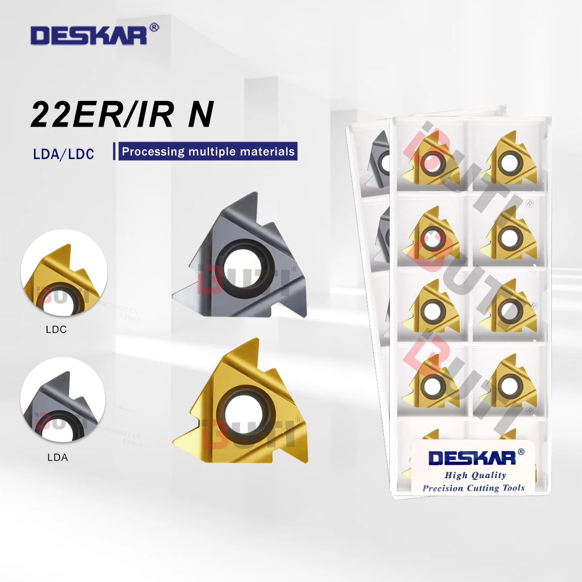 

DESKAR 100% Original CNC Lathe Thread Turning Tool Steel And Stainless Steel Alloy Blade 22ER 22IR N55 N60 LDA LDC Thread Insert