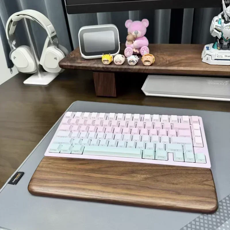 Solid Wood Keyboard Palm Pad Custom Mechanical Keyboard Ergonomic Wrist Rest Pad 87/98/104/108 Key Suitable for Multiple Sizes