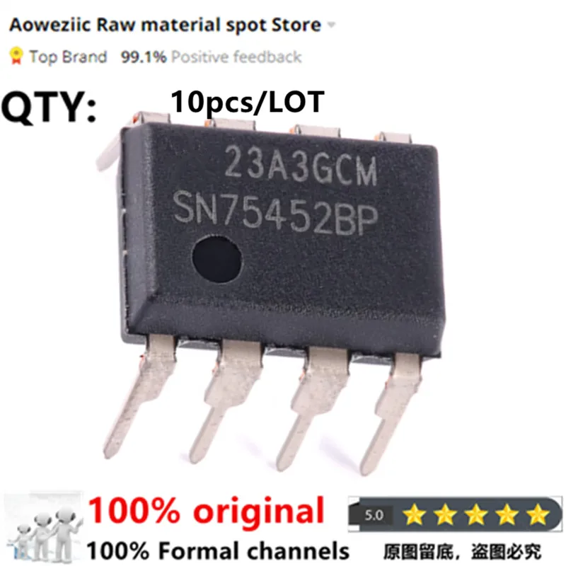 Aoweziic  2021+ 100% New Imported Original SN75452BP  DIP-8  30V Dual Output Driver Chip