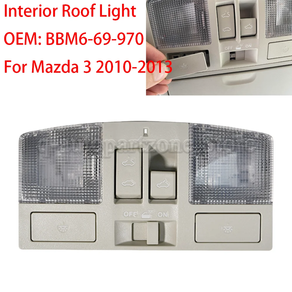 

Car Interior Roof Reading Light Console Map Lamp With Sunroof Switch BBM6-69-970 For Mazda 3 2010 2011 2012 2013 Car Accessories