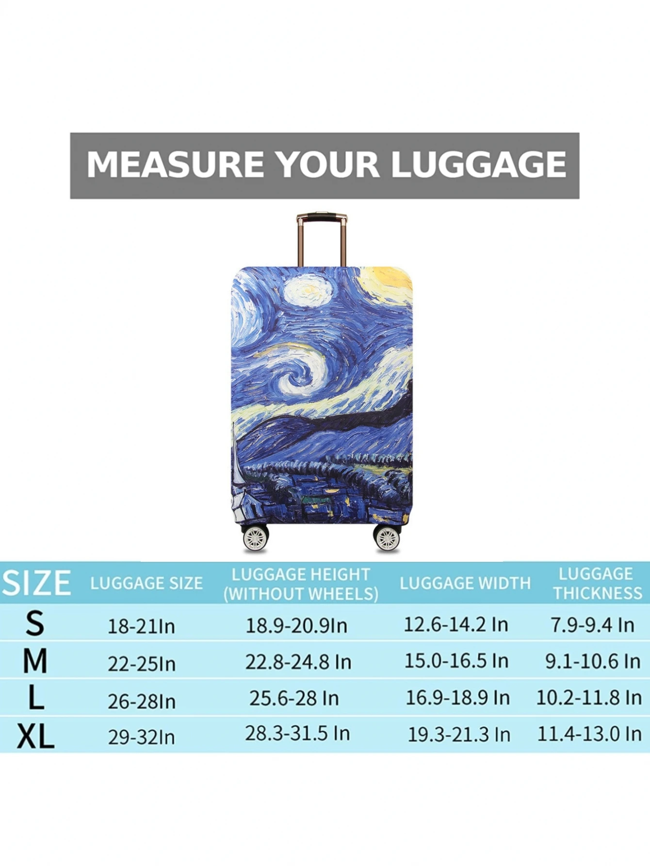 Luggage Cover Stretch Fabric Suitcase Protector Baggage Dust Case Cover Suitable for18-30 Inch Suitcase Case Travel Organizer