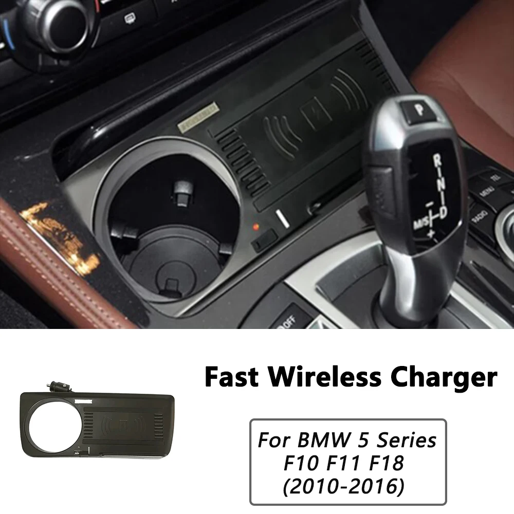 

15w Car Wireless Charger For BMW 5 Series F10 F11 F18 2010-2016 Fast Charging Pad Mobile Holder Center Console Accessories