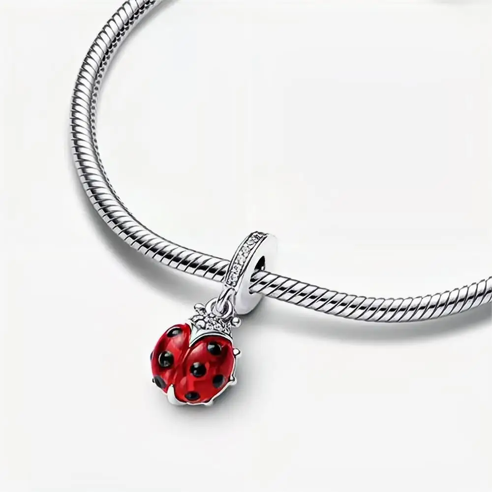 Disney 925 Sterling Zilveren Bedels Glow Vuurvlieg Rood Lieveheersbeestje Kralen Fit Originele Pandora Armband Cadeau Diy