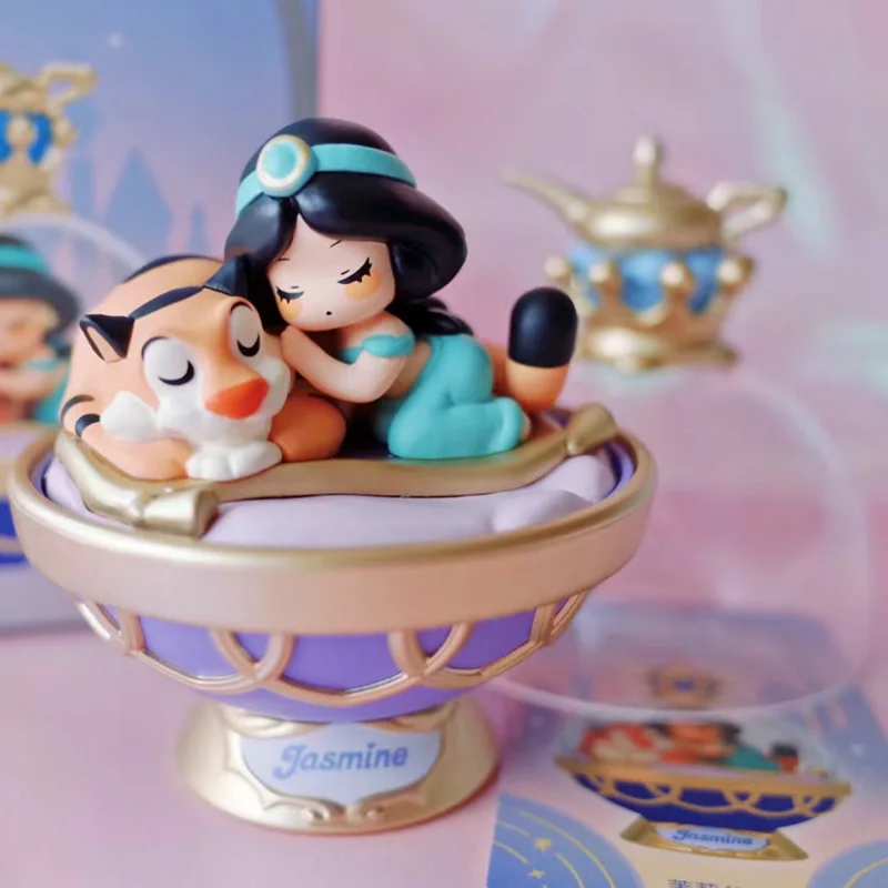 Kawaii Disney Brave Cinderella Mulan Jasmine Rapunzel Ariel Snow White Princess Action Figure Toys Crystal Ball Design Kids Gift