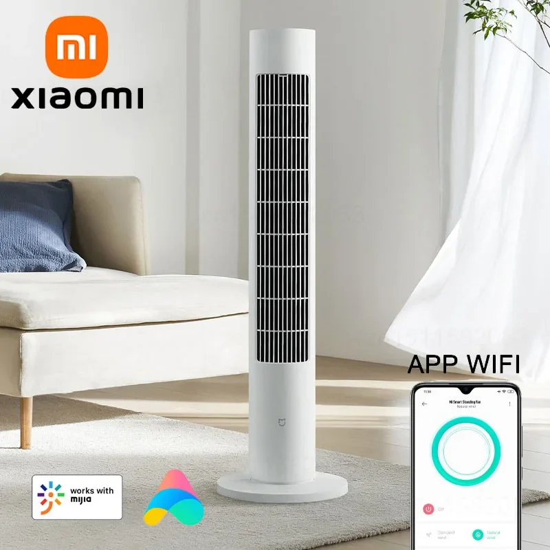 XIAOMI MIJIA Smart DC Frequency Conversion Tower Fan 2 Home Electric Vertical Fan Rechargeable Support MI HOME App Summer Fans