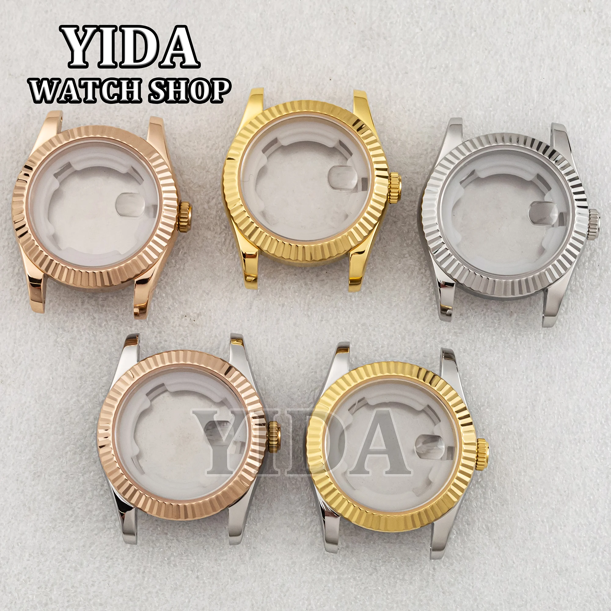 

NH05 Case 33mm Mod Watch Case Crystal Glass 316L Stainless Steel 5ATM Waterproof For Datejust NH05 NH06 Movement 25mm Dial Parts