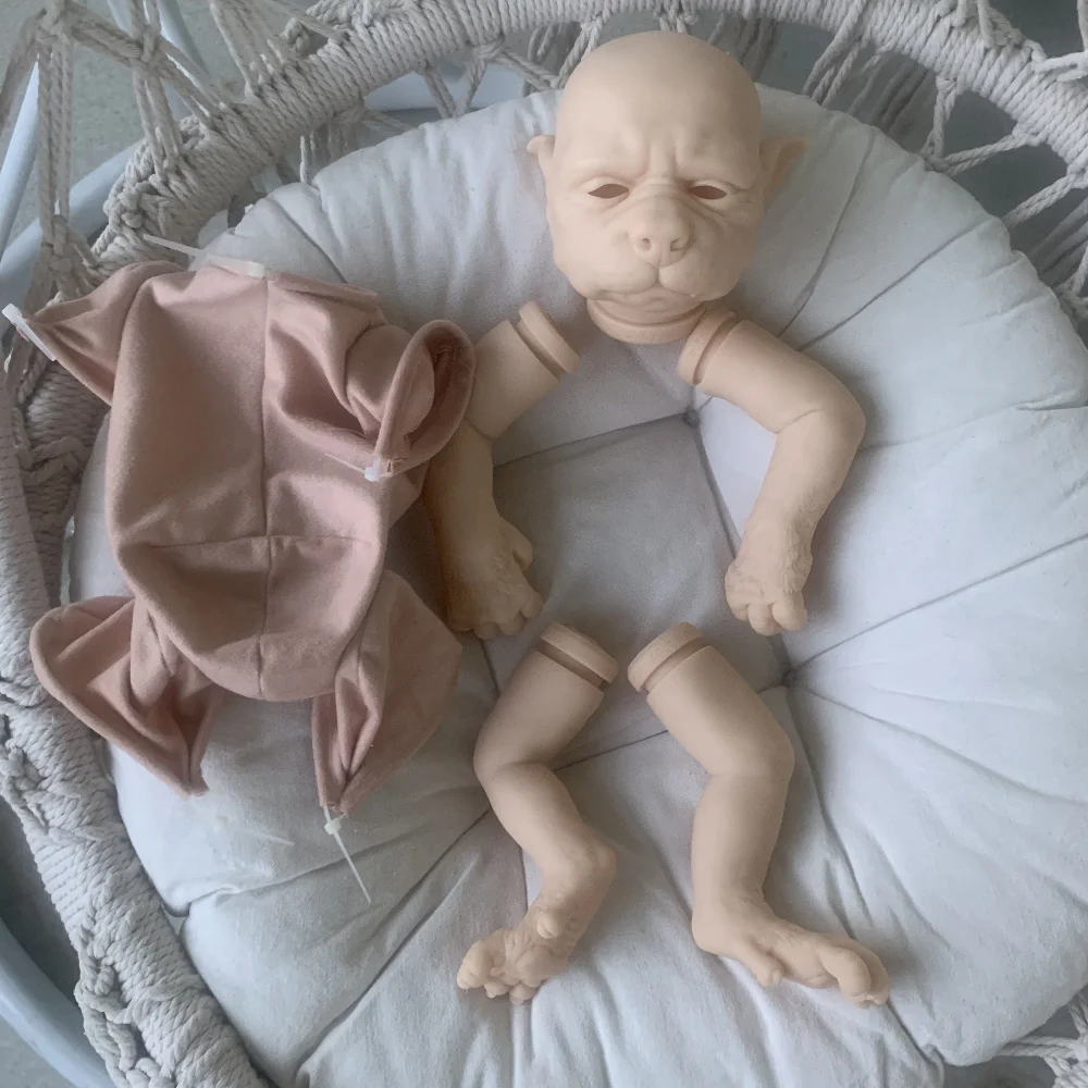 

20inch Bebe Reborn Doll kit ELF Lucian The Hybrid Handmade Unfinished Unpainted Doll Parts with Cloth Body DIY Doll Mould