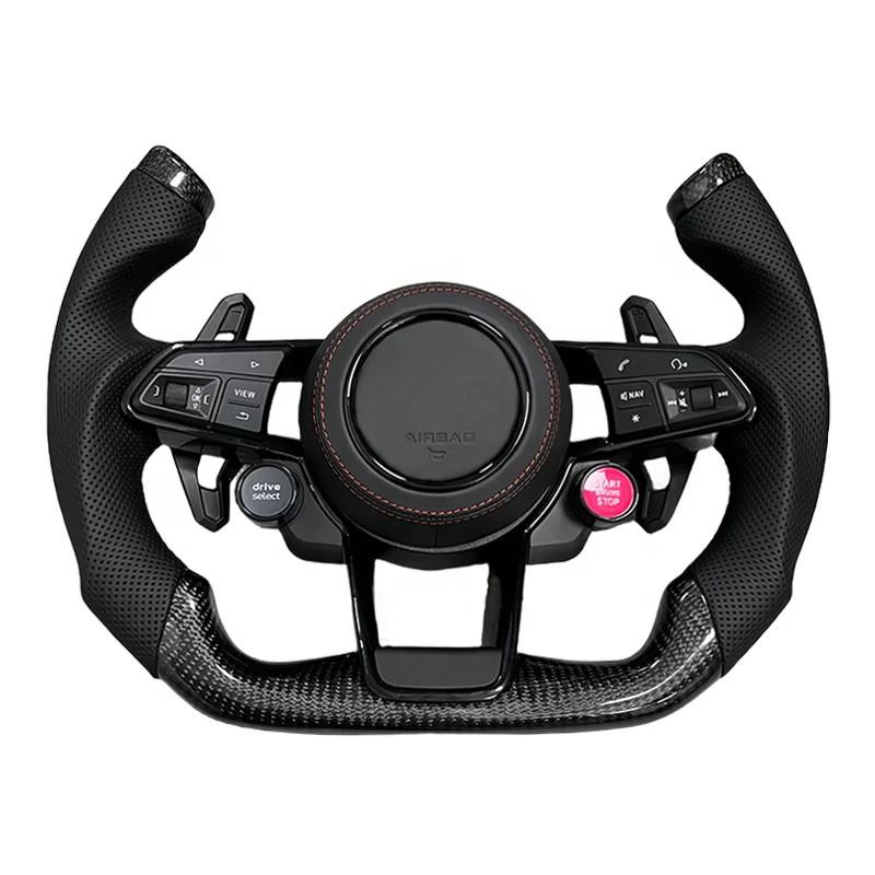 The racing carbon fibre half-spoke steering wheel is in the Au-di A4 A6 A8 Q7 RS3 RS5 a6 s6 a3 a5 a7