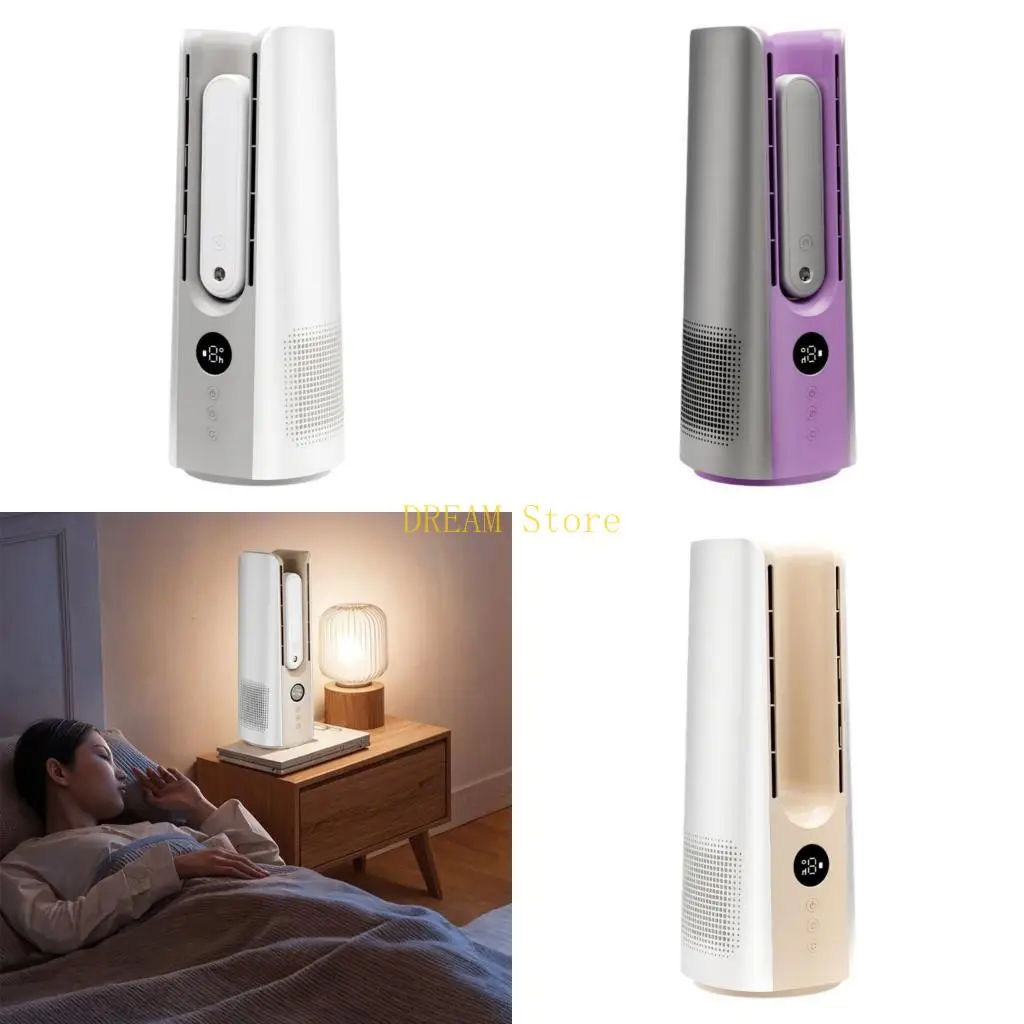 

9Speed Bladeless Tower Fan Humidifier Function 9H Timer Digital Display Wide Airflows for Bedroom Living Room best sale
