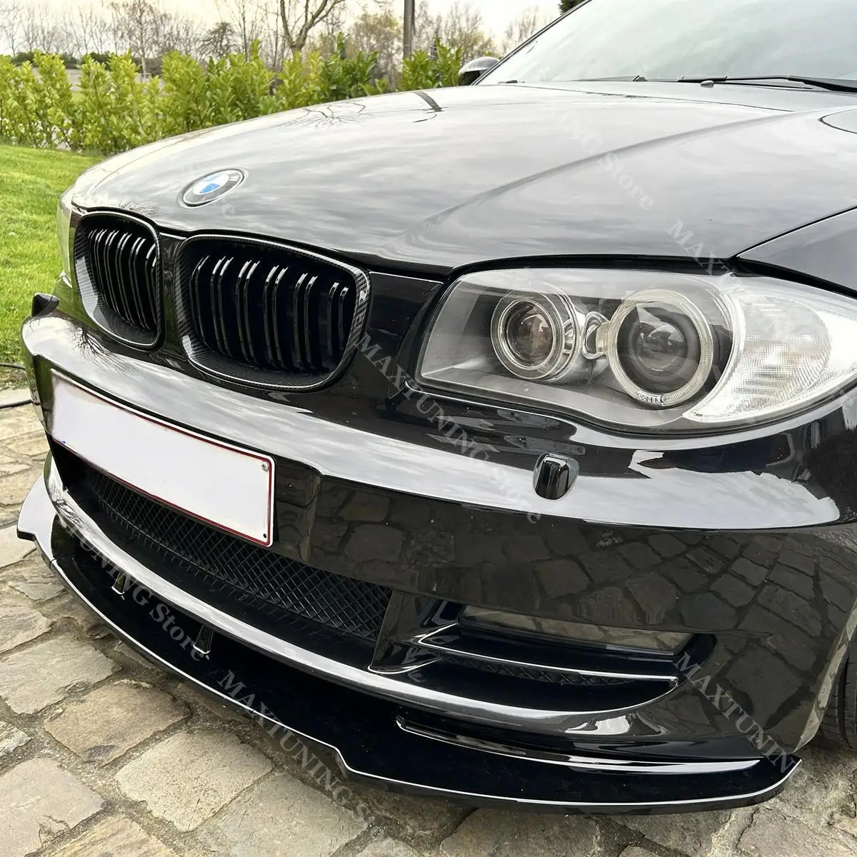 For BMW 1 Series E81 E82 E87 E88 LCI Standard Model 2004-2011 Car Front Bumper Lip Spoiler Spiltter Diffuser Body Kit ABS Gloss view 2