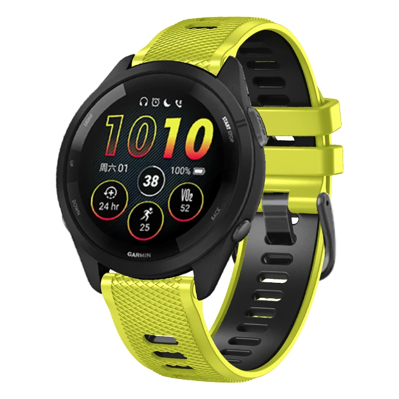 Gelang jam tangan silikon 22mm, gelang jam pengganti untuk Garmin Forerunner 265 255 musik 745 tali 4 Venu 2 45mm
