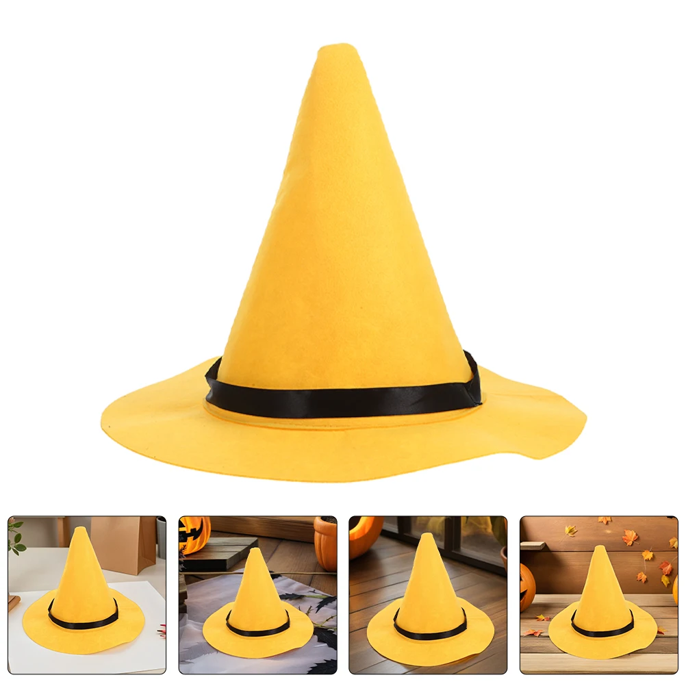 

2 Pcs Halloween Witch Hat Costumes Large Brim Accessories Cloth Wizard Wizard's Felt Fantasy Medieval Sorcerer Men's Party Big