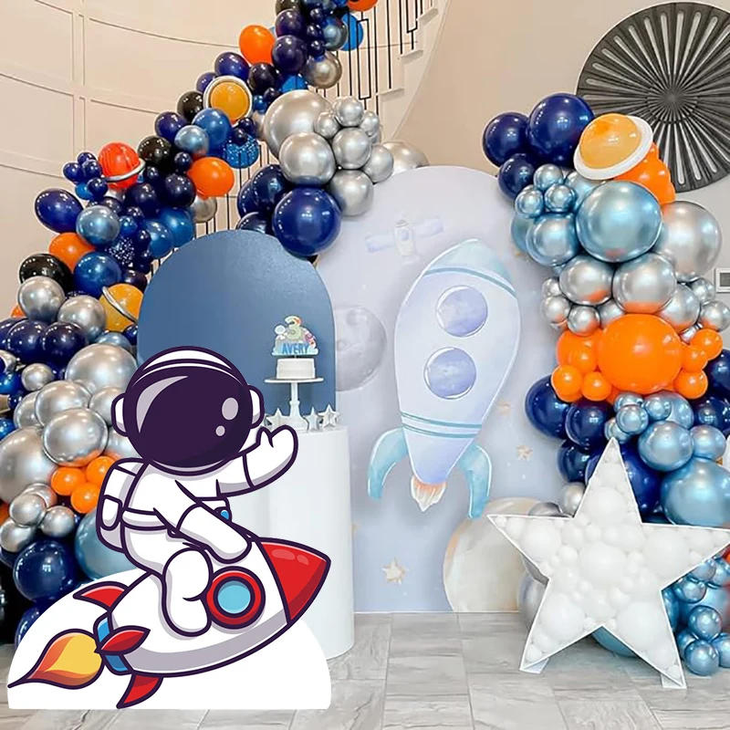 18/24/36inch Astronaut Rocket Cutouts Children Space Theme Birthday Backdrop DIY Decor  Baby Shower Outer Space Party Decor