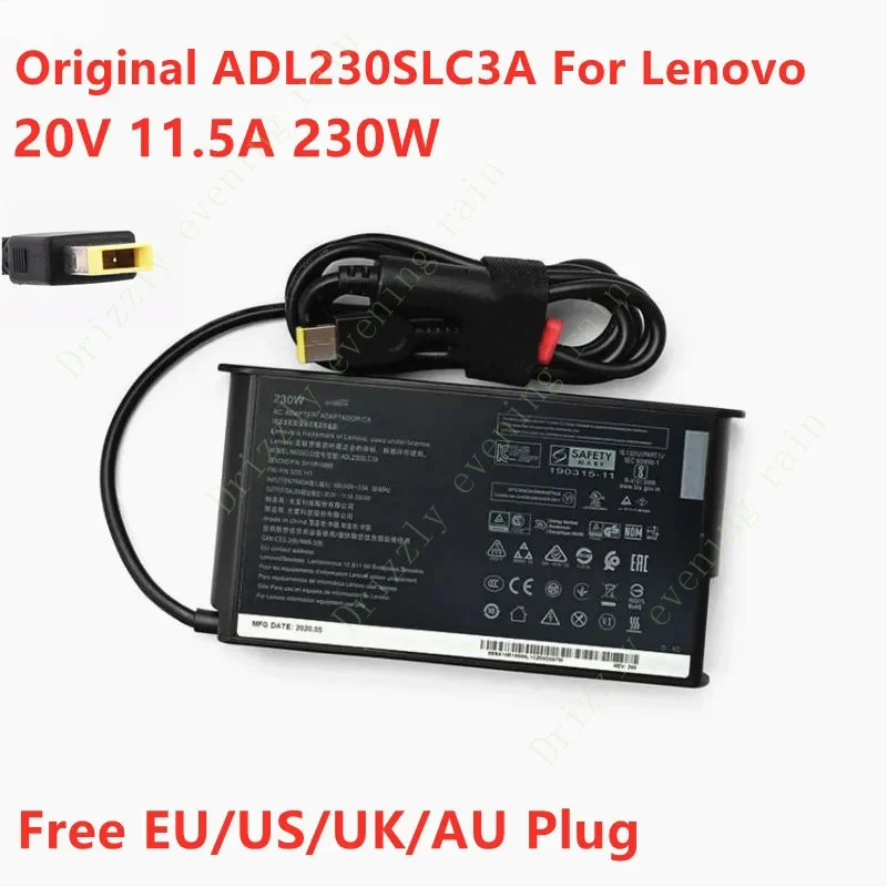 Original AC adapter charger for Lenovo adl230slc3a adl230scc3a sa10r16889 20V 11.5a 230W ThinkPad y700p y9000k R720 t540p w540