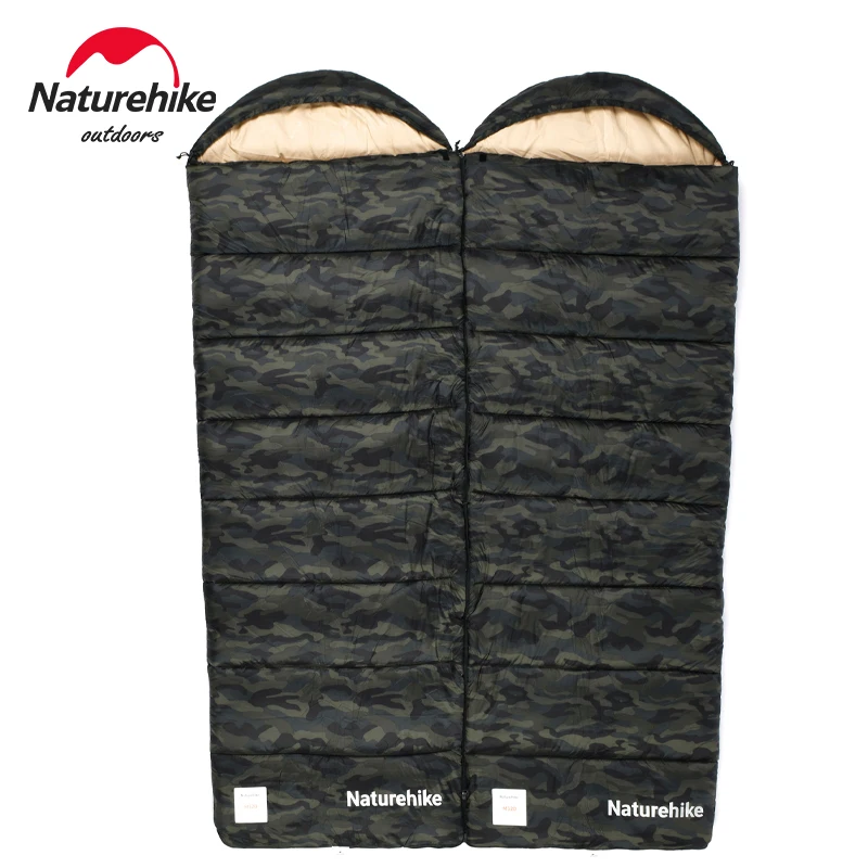 Naturehike-saco de dormir de camuflaje para acampar al aire libre, saco de dormir de algodón, sacos de dormir cálidos portátiles para invierno, viajes y senderismo