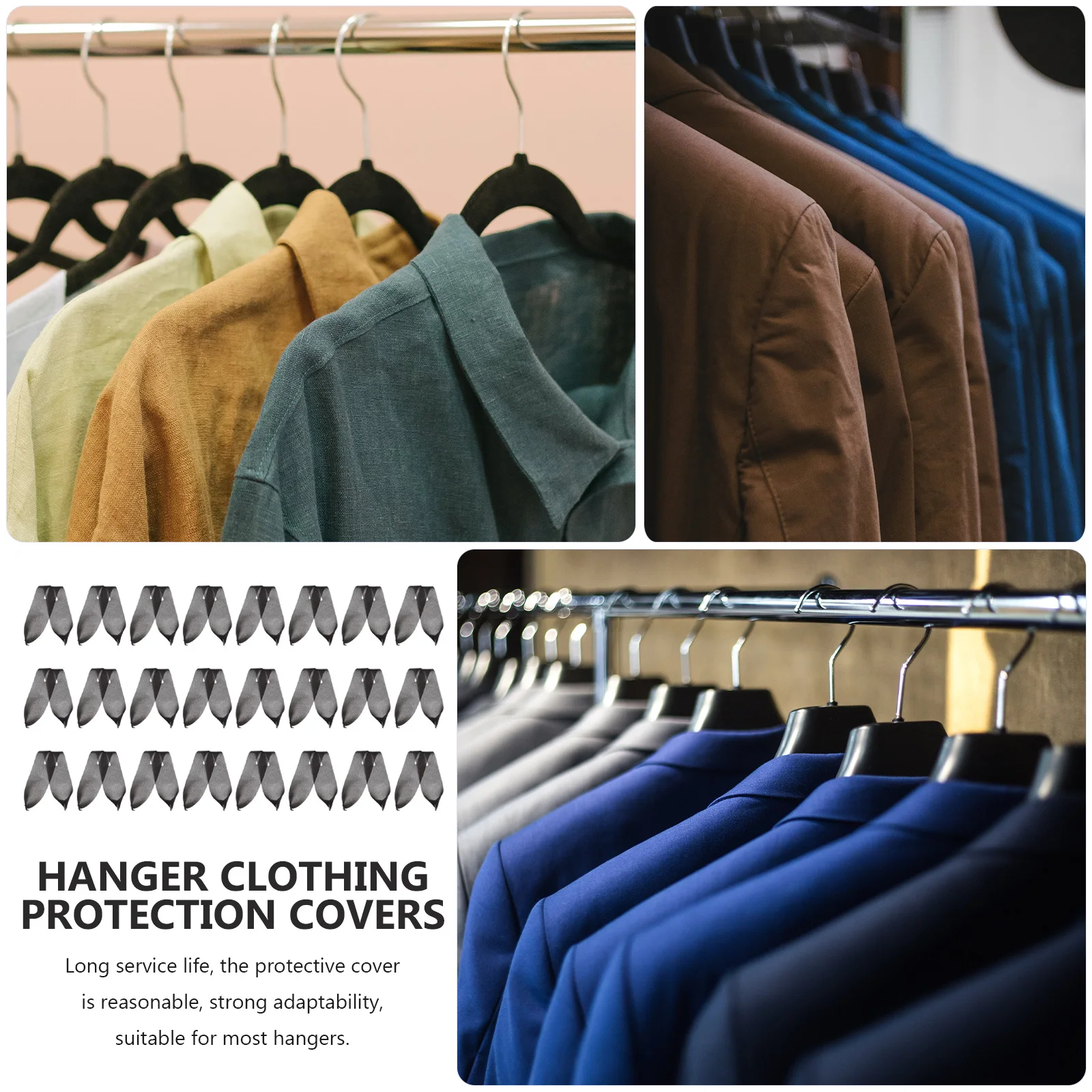 

50pcs Anti-slip Sponge Hanger Cover Cover Hanger Protective Liner Clothing Housewarming Gift Compact Practical