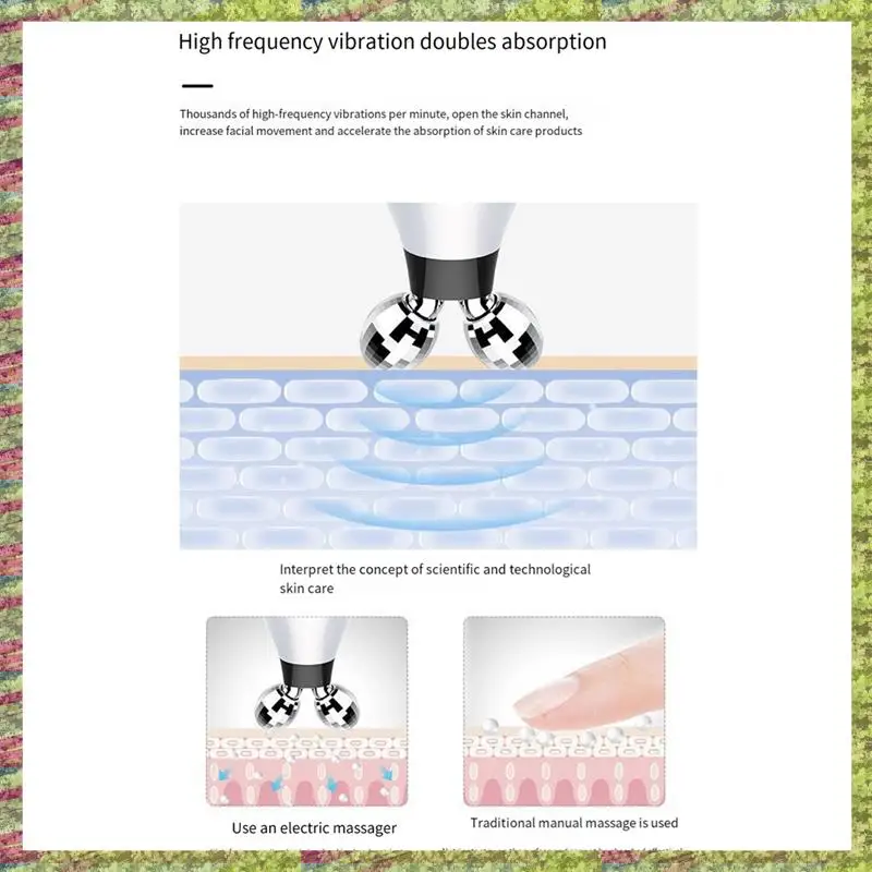 ABKB 미세 전류 진동 미용 기기 전기 페이스 리프트 롤러 마사지 피부 강화 마사지 미용 장치