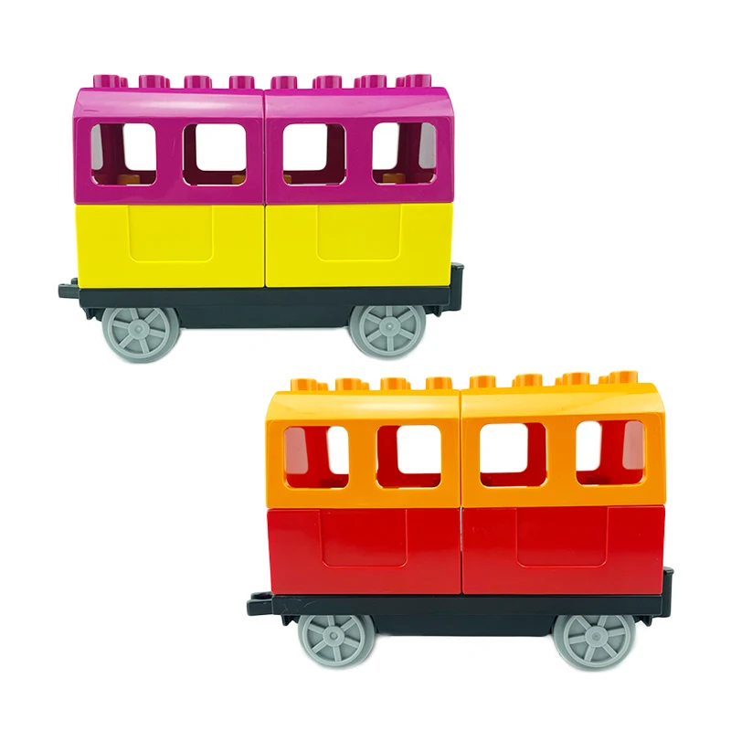 Große Gebäude Block Track Set Elektrische Intelligente Lokomotive Eisenbahn Duplo Zug Kinder Bildung Programmierung Zusammengebautes Spielzeug