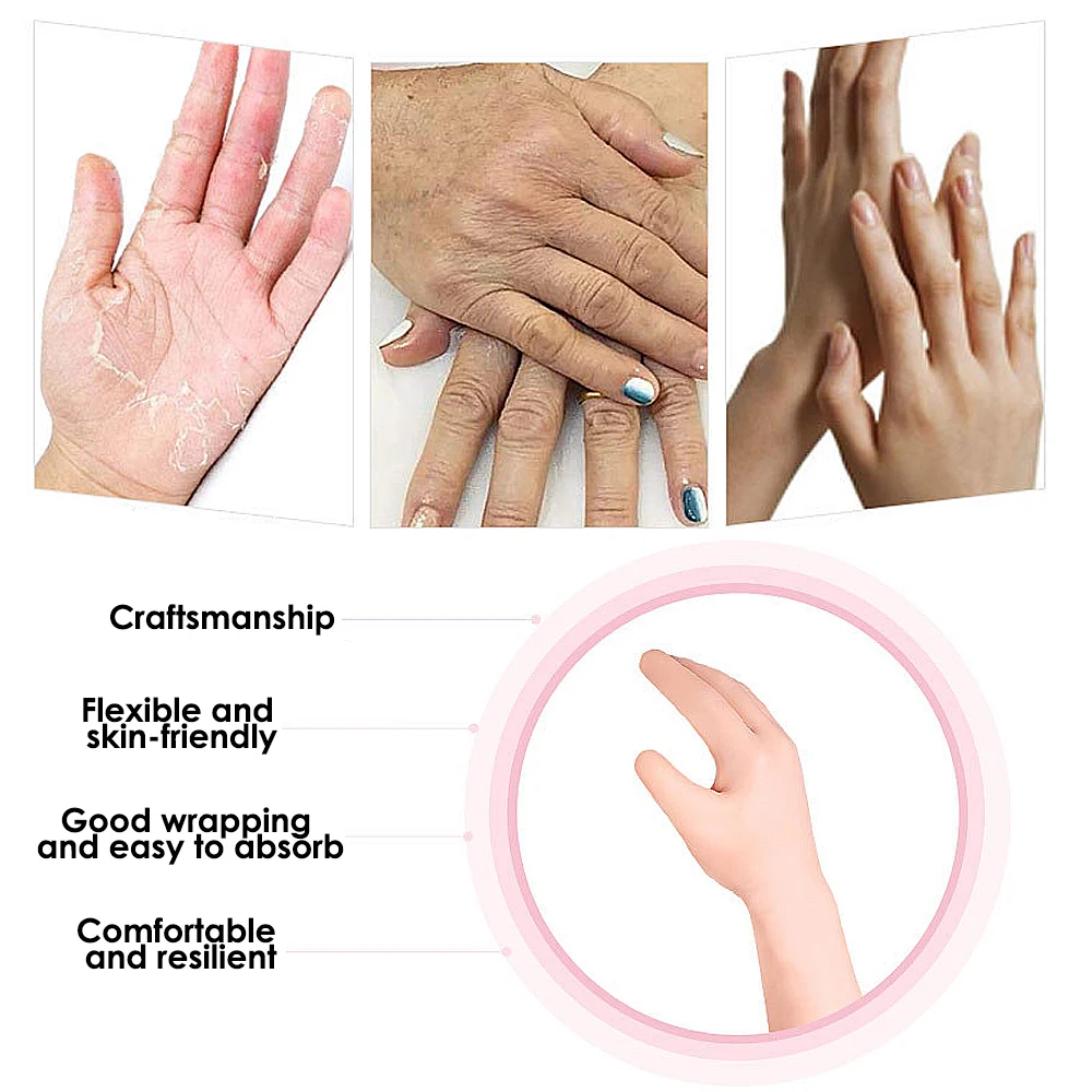 1Pair Silicone Gel Gloves Long Tube Elastic Soft Hands Care Moisturizing Skin Care Anti Cracking Pain Relief Tools Men and Women