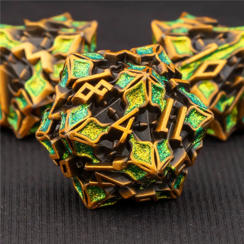 

Металлические игральные кости OUKELANWO DND D & D, многогранные игральные кости для подземелья и дракона, игральные кости для ролевых игр D и D D20 D12 D10 D8 D6 D4