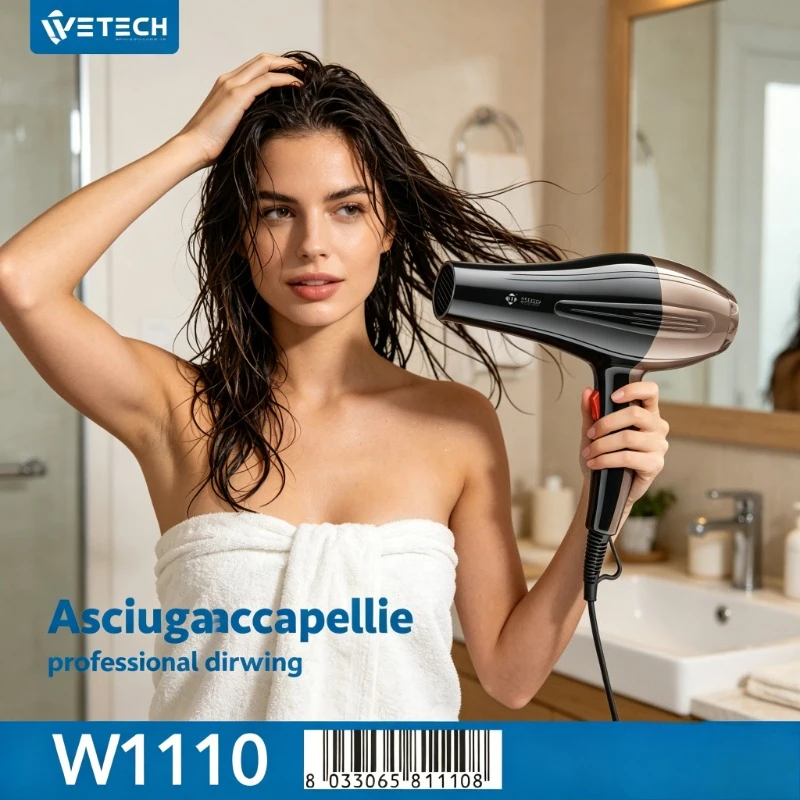 Sèche-cheveux professionnel WETECH 2000W/2200W/3000W à ions négatifs avec fonction air froid pour salon et usage domestique