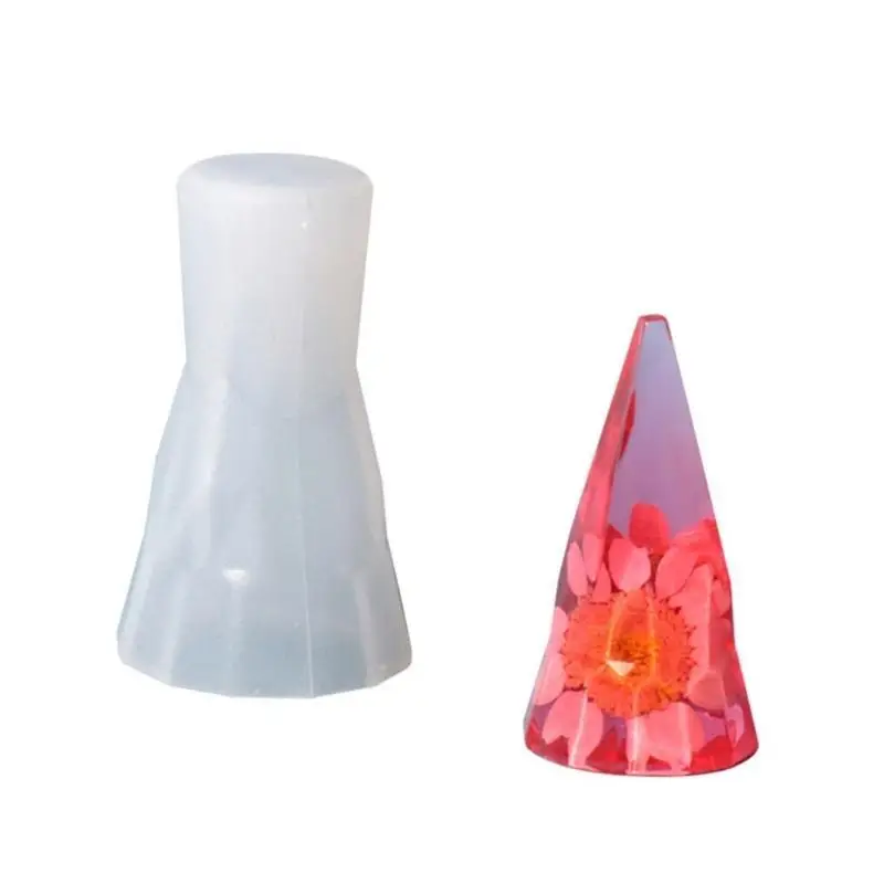 A52E Cone Ring Holder Resin Mold Pyramid Epoxy Resin Casting Mold for DIY Ring Stand