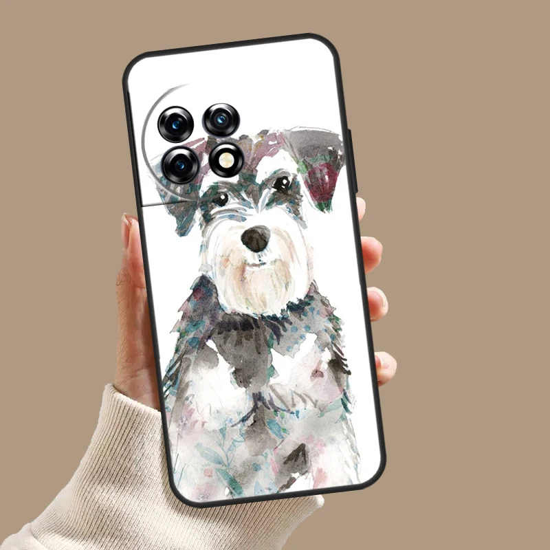 Lovely Dogs Schnauzer Case For OnePlus 12 11 9 10 Pro 12R 10R 9R 8T 10T Nord 3 2T N10 N20 N30 CE 2 Lite CE4 Cover