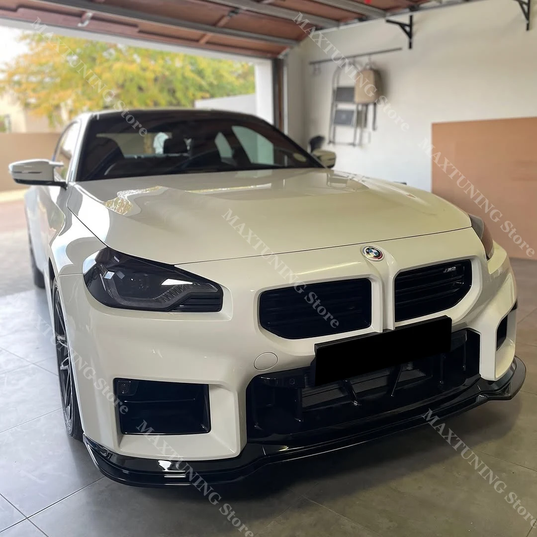 

3pcs Gloss Black Front Bumper Splitter Spoiler Chin Lip Diffuser Body Kit Tuning For BMW 2 Series M2 G87 2023 2024 2025 2026