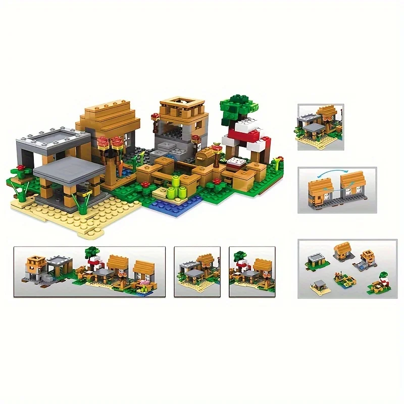 Enlightenment Educational Building Blocks Toys, Village Slide Mountain Cave Mine, Christmas Gift