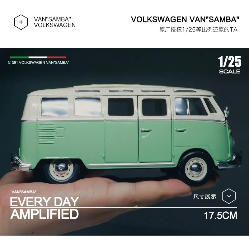 Maisto 1:25 VW VAN SAMBA T1 BUS Alloy Car Diecasts & Toy Vehicle Car Model Miniature Scale Model Car Toys For Children Ornaments