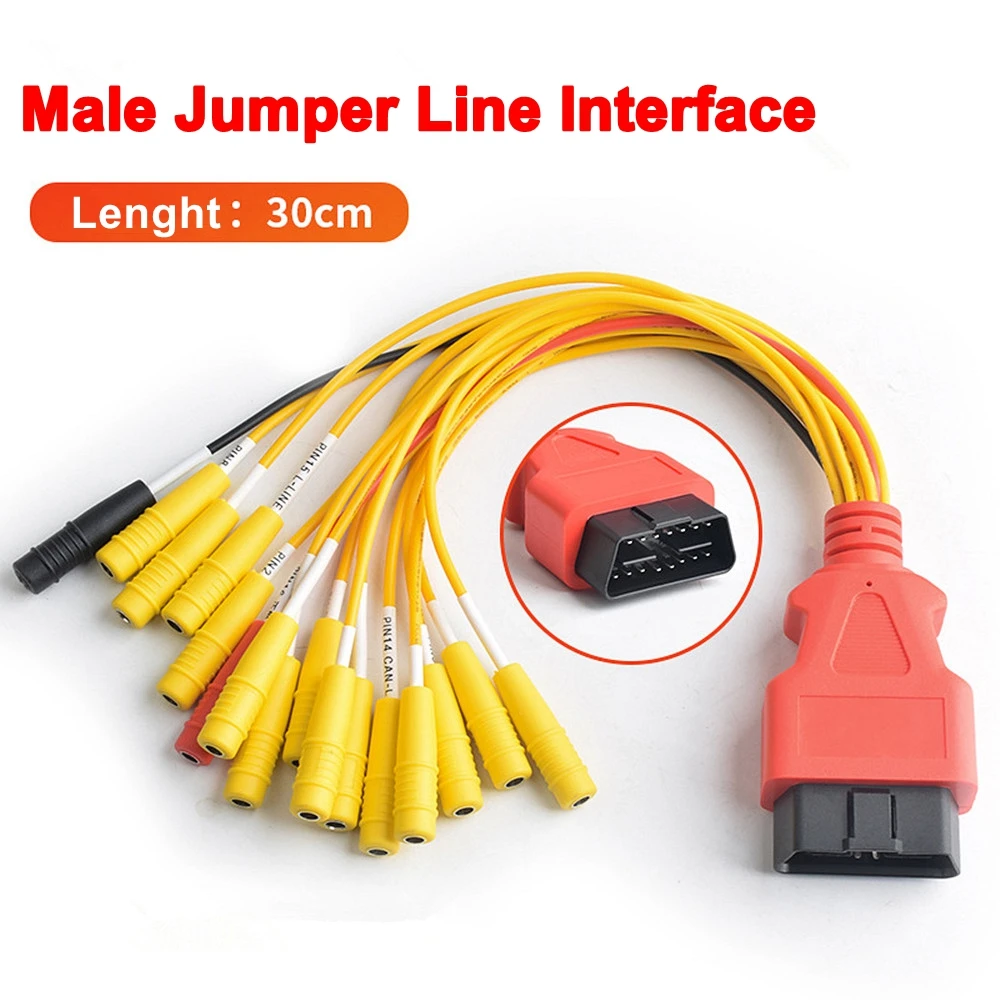 New Universal OBD Jump Wire Connector Plug Cable 16-Pin Male/Female Vehicle Fault Diagnosis Tool ECU Flashing Jump Wire Universa