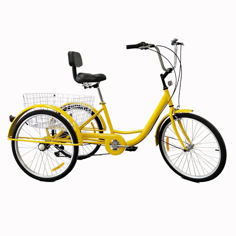 pedal human tricycle 24-inch elderly variable-speed pedal tricycle