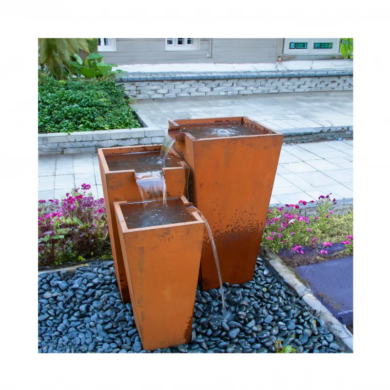 custom.Landscaping Feature Outdoor Weather-resistant Steel Garden Waterfall Fountain Garden Waterfall Curtain