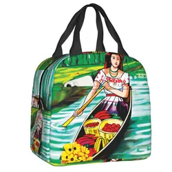 Custom La Chalupa Boat Loteria Card Mexican Bingo Lottery Insulated Lunch Bag Picnic Resuable Thermal Cooler Bento Box Women