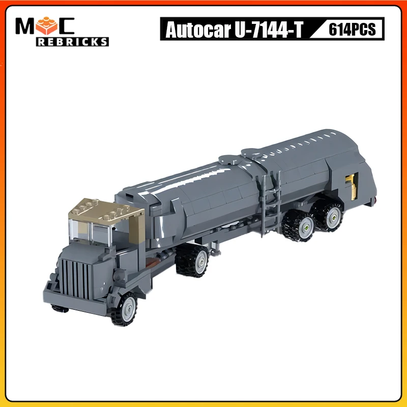 

WW II Military Army Autocar U-7144-T Tanker Truck MOC Building Blocks Assembly Armored Vehicle Model Puzzle Kid Bricks Toys Gift