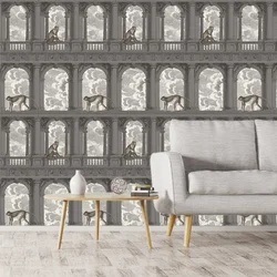 Retro Peel and Stick Optional Wallpaper for Living Room Walls Art Papers Home Decor Monkey Arcade Interior Building Renovation