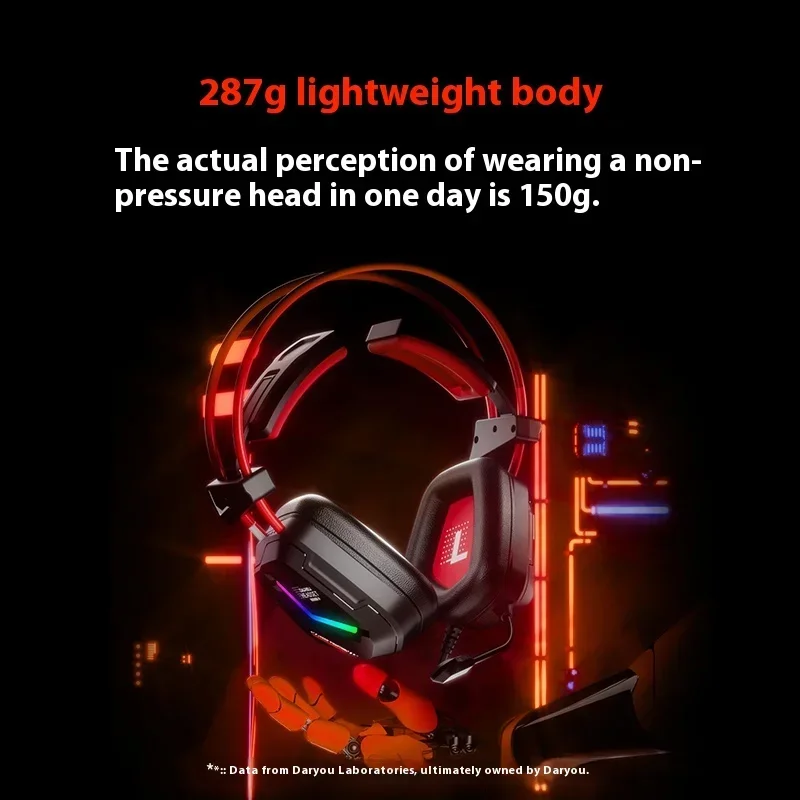 Dareu EH733 Wired E-sports Gaming Headphones 50mm Dynamic Surround 7.1 ENC Noise Reduction Lightweight Ergonomic PC Gamer Custom