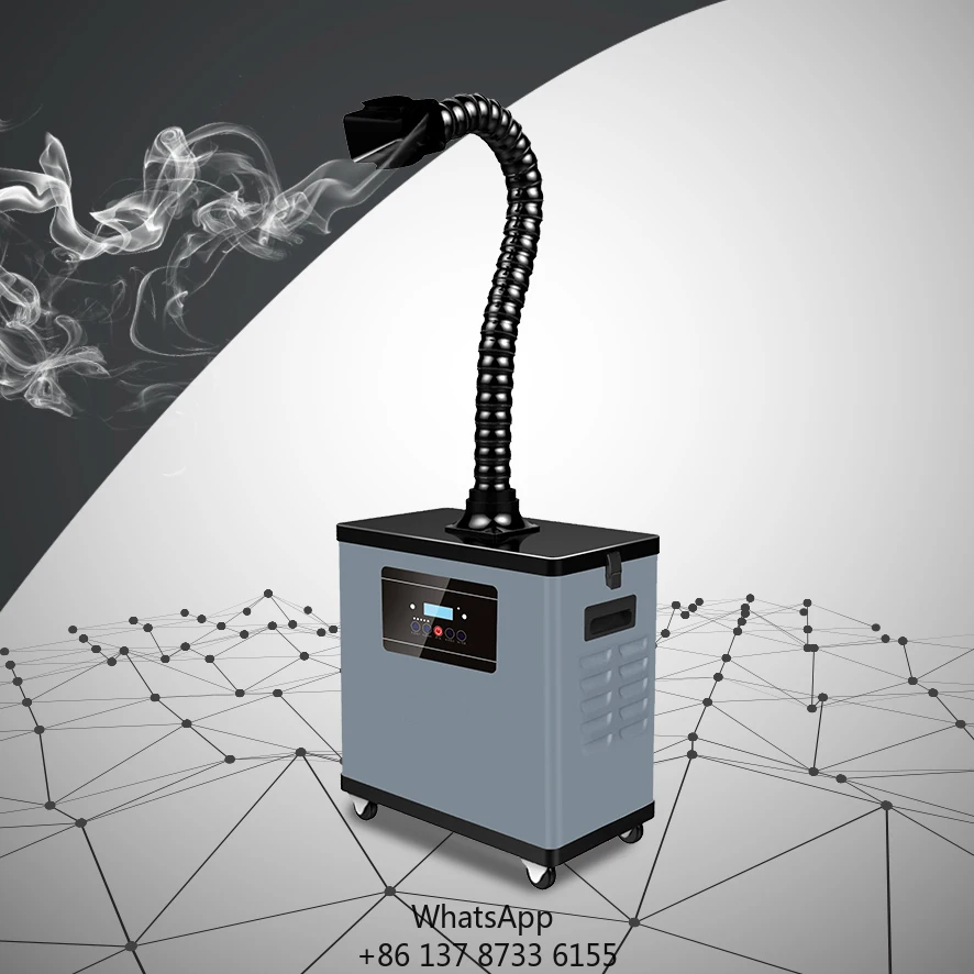

210W Mobile Portable Beauty Nail Salon Soldering Welding Fume Extractor With Double Flexible Arms