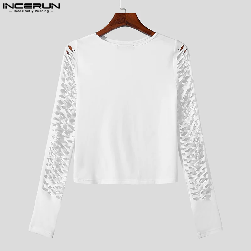 American Style Fashionable New Men Hollow Mesh Design T-shirts Casual Party Sexy Short Sleeved Camiseta S-3XL INCERUN Tops 2023