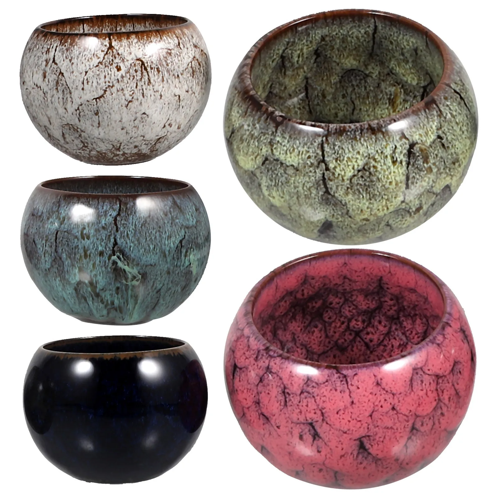 

1Set Chinese Tea Cup Gift Box Ceramic Handmade Compact Office Coffee Tea Cups Retro Style Delicate Teaware Set