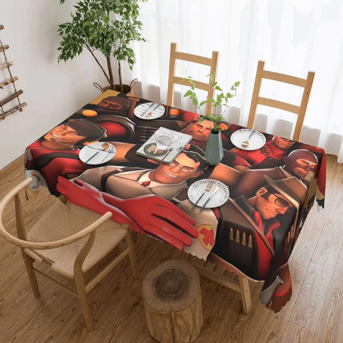 

Плакат Team Fortress 2, прямоугольная скатерть на заказ, маслостойкая скатерть для обеденных мероприятий, скатерть