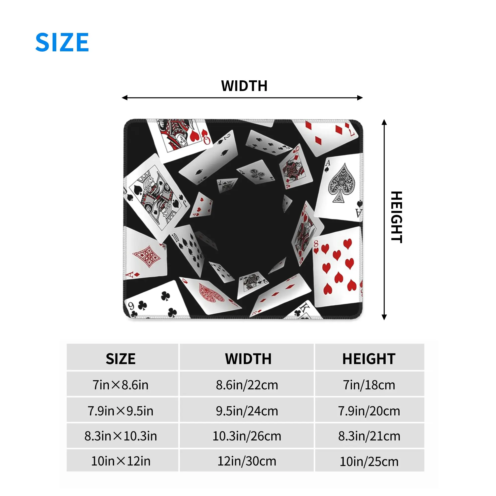 Falling Poker Card Mouse Pad Computer Keyboard Mouse Mat Gaming PC Laptop Desk Mat Office Accessories Table Mats