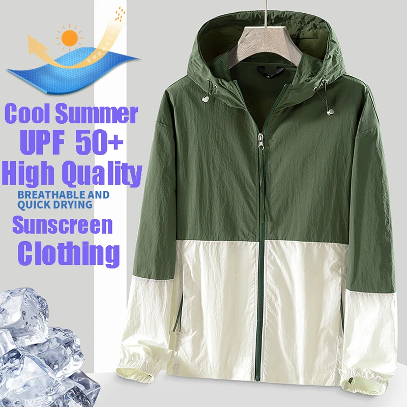 

Summer Fishing Jackets Men Cycling Camping Hiking Hooded Women Gym Running Coat Outdoor Sun-Protective Thin Jacket Men Clothing