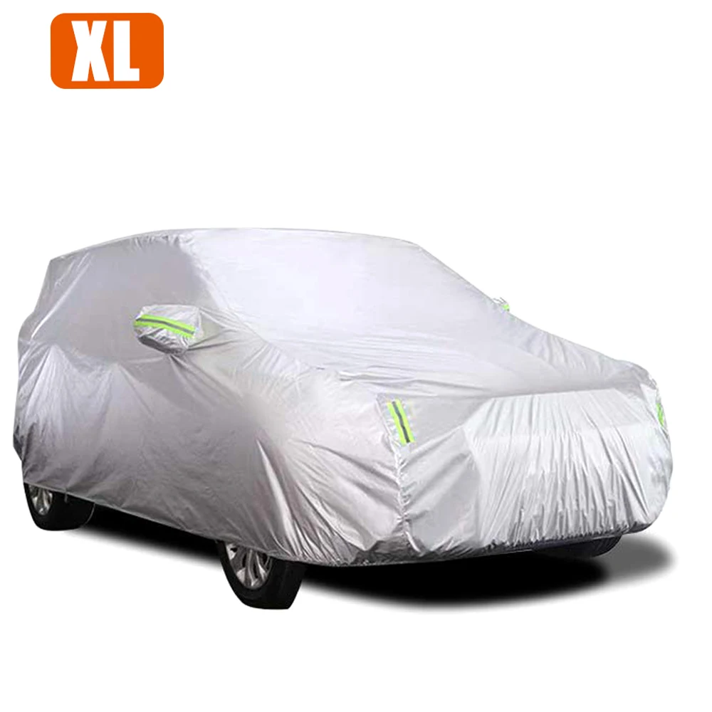 Car Cover Full Sedan Covers with Reflective Strip Sunscreen Protection Dustproof UV Scratch-Resistant Universal XL