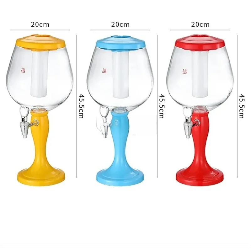 

3L Beer Keg cannon Dispenser Tabletop Chiller Beverage Beer Tower with Restaurant luxury bar accessories Ice Tube Chill Rod