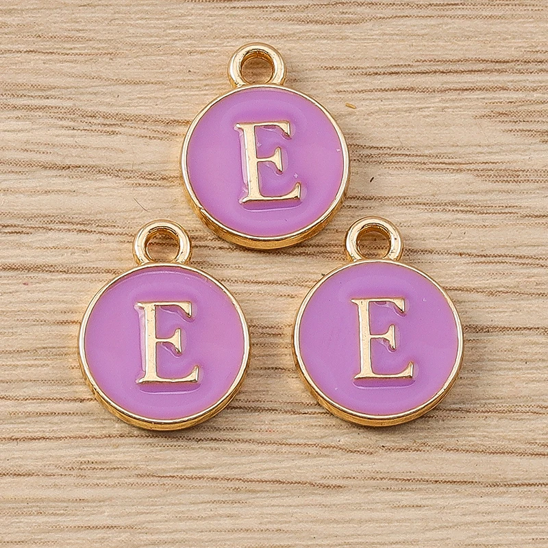 10 Stück 11 x 14 mm niedliche Emaille 26 A-Z Alphabet Buchstaben Charms Anhänger für Schmuckherstellung Ohrringe Halsketten DIY Bastelzubehör – Detail 7